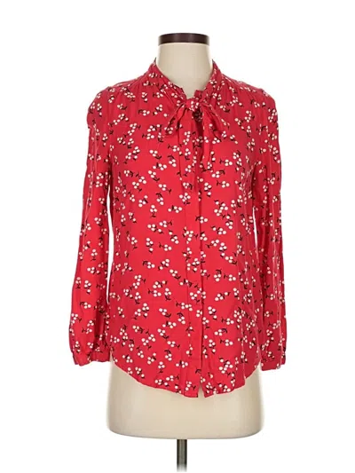 Pre-owned Joules 3/4 Sleeve Blouse In Red