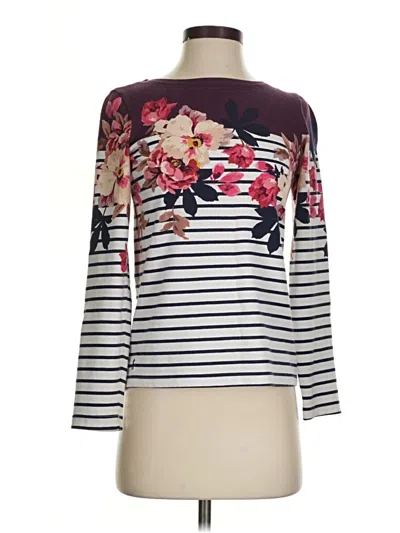 Pre-owned Joules 3/4 Sleeve T-shirt In Burgundy