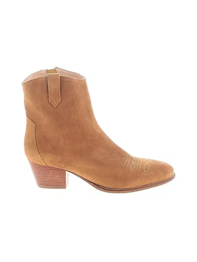 Pre-owned Joules Ankle Boots In Tan