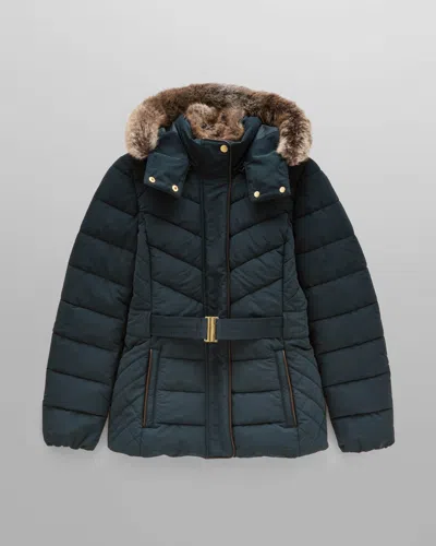 Joules Aspen Womens Parka In Green