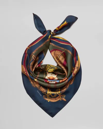Joules Bloomfield Womens Silk Scarf In Navy Jonty