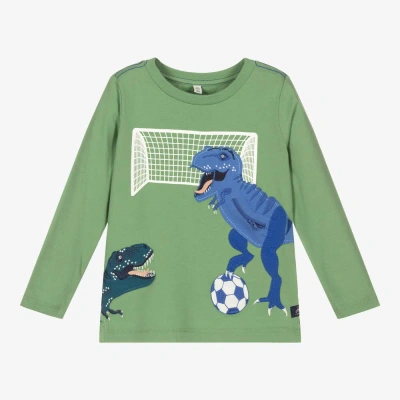 Joules Babies' Boys Green Cotton Dino Top