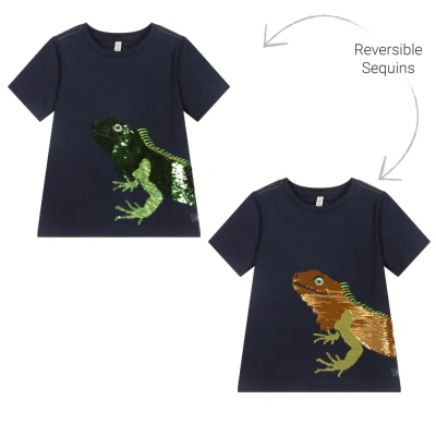 Joules Babies' Boys Navy Blue Iguana T-shirt