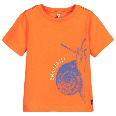 Joules Babies' Boys Orange Cotton Snail T-shirt