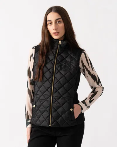 Joules Braemar Luxe Womens Quilted Gilet In Black