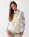 Joules Deuce Womens V-neck Cable Knit Tank Top