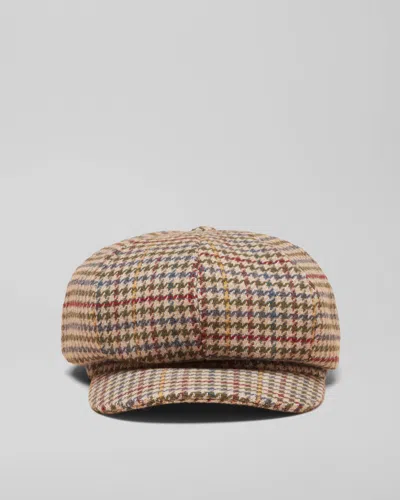 Joules Elvaston Womens Baker Boy Cap In Multi Tweed