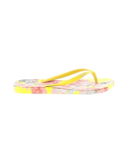 Pre-owned Joules Flip Flops In Yellow