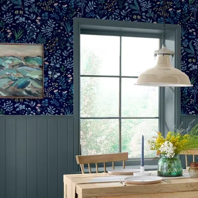 Joules Floral Double Roll In Navy