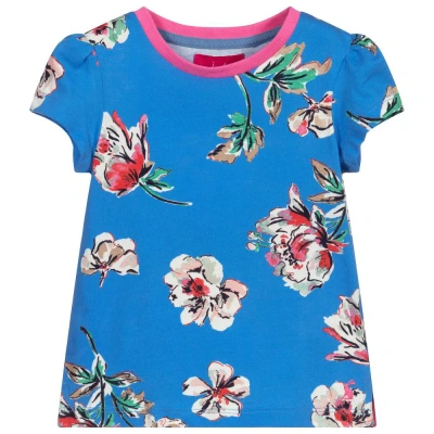 Joules Babies' Girls Blue Floral T-shirt