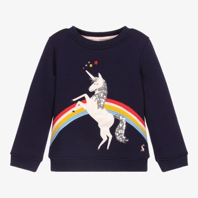 Joules Babies' Girls Blue Unicorn Sweatshirt