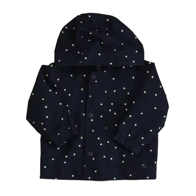 Pre-owned Joules Kids' Girls Navy White Stars Jacket In Multi