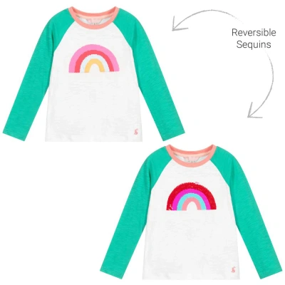 Joules Babies' Girls White & Green Cotton Top