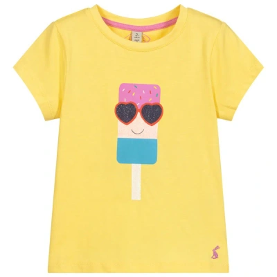 Joules Babies' Girls Yellow Ice Cream T-shirt