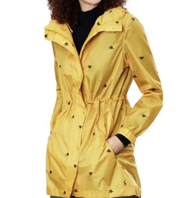 Joules Golightly Jacket In Gold Bee In Multi