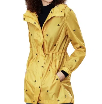 Joules Golightly Jacket In Gold Bee In Yellow