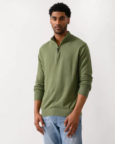 Joules Hillside Mens 1/4 Zip Jumper In Khaki Green