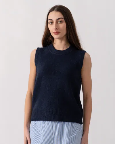 Joules Holly Womens Crew Neck Knit Tank Top In Blue
