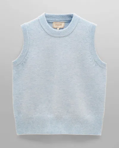 Joules Holly Womens Crew Neck Knit Tank Top In Light Blue