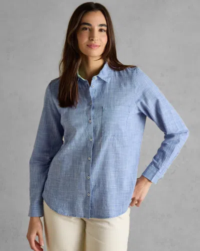 Joules Ida Womens Long Sleeve Shirt In Blue