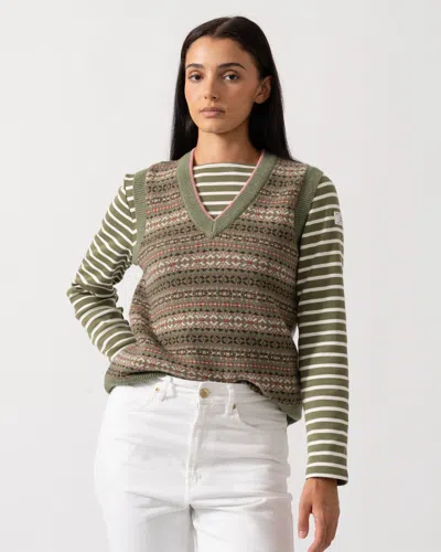 Joules Islay Womens V-neck Knit Tank Top In Green