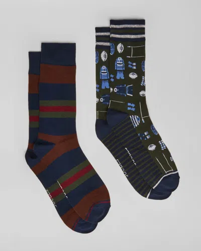 Joules Kingsbury 2-pack Mens Socks In Green Rugby