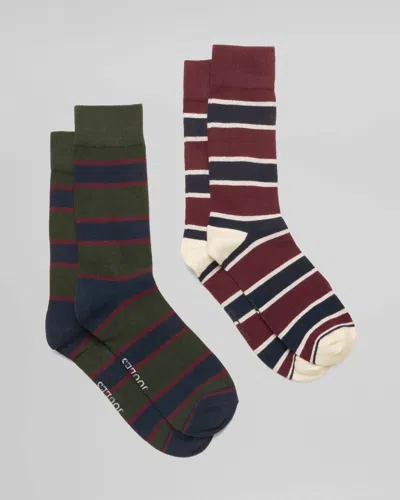 Joules Kingsbury 2-pack Mens Socks In Green/red Stripe
