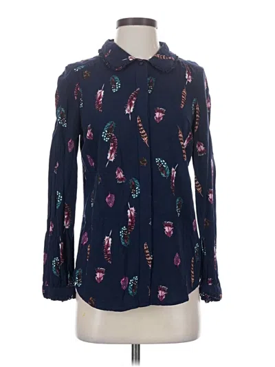 Pre-owned Joules Long Sleeve Blouse In Blue
