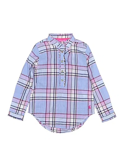 Pre-owned Joules Kids' Long Sleeve Button Down Shirt In Blue