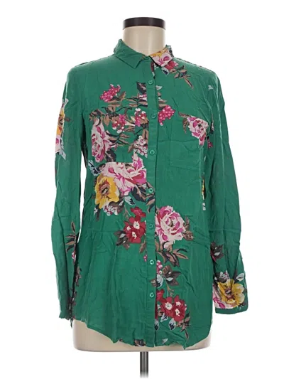 Pre-owned Joules Long Sleeve Button Down Shirt In Green