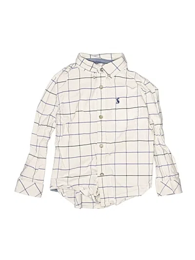 Pre-owned Joules Kids' Long Sleeve Button Down Shirt In Ivory
