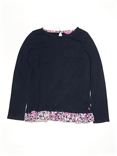 Pre-owned Joules Kids' Long Sleeve Top Black Crew Neck Tops