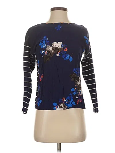 Pre-owned Joules Long Sleeve Top Blue Boatneck Tops