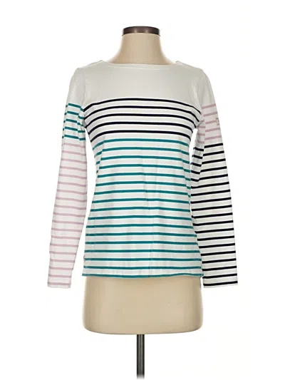 Pre-owned Joules Long Sleeve Top White Boatneck Tops