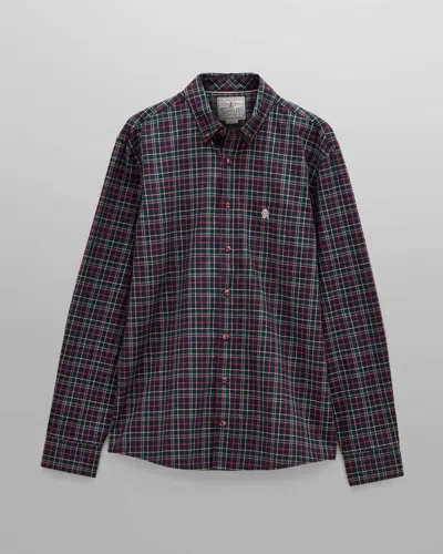 Joules Mens Classic Fit Check Oxford Shirt In Navy