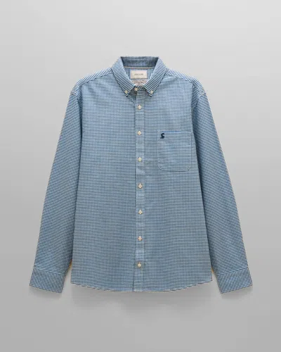 Joules Mens Classic Fit Gingham Oxford Shirt In Blue