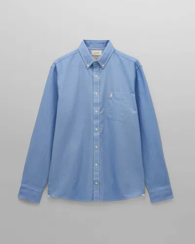 Joules Mens Classic Fit Plain Oxford Shirt In Blue