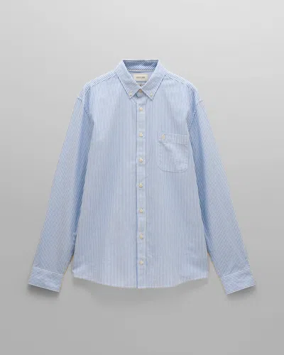 Joules Mens Classic Fit Stripe Oxford Shirt In Blue/white