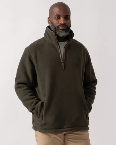 Joules Mens Heritage 1/4 Zip Fleece In Dark Green