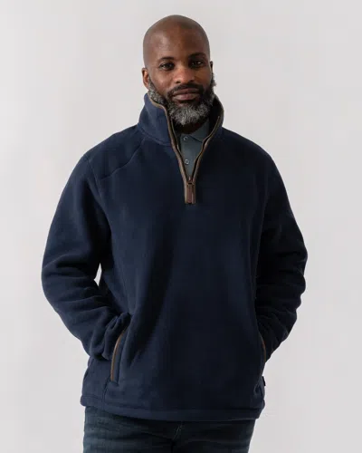 Joules Mens Heritage 1/4 Zip Fleece In Navy
