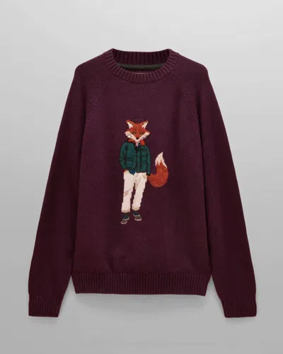 Joules Mens Intarsia Crew Neck Jumper In Purple/jonty