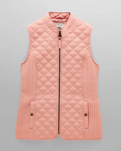Joules Minx Womens Diamond Quilt Gilet In Pink
