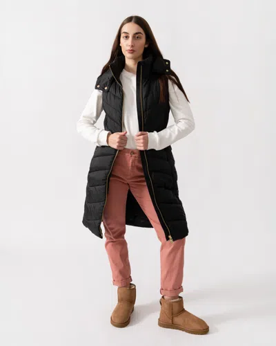 Joules Pembury Womens Long Gilet In Black