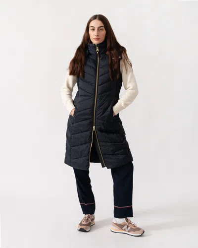 Joules Pembury Womens Long Gilet In Blue