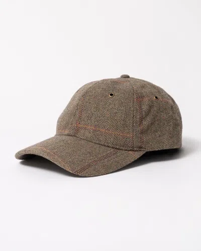 Joules Perry Womens Tweed Baseball Cap In Khaki Tweed