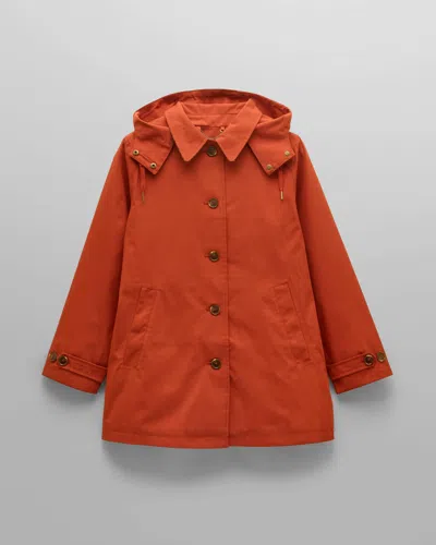 Joules Rainmore Womens Waterproof Button Through Raincoat In Orange