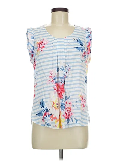 Pre-owned Joules Short Sleeve Blouse In Blue