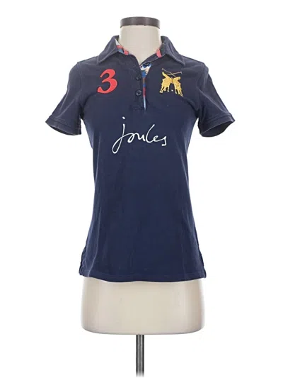 Pre-owned Joules Short Sleeve Polo Shirt In Blue