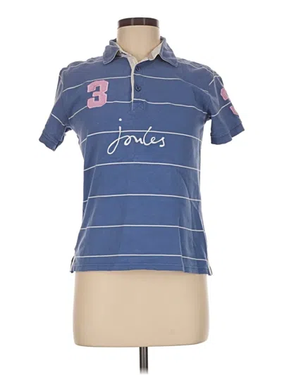 Pre-owned Joules Short Sleeve Polo Shirt In Blue