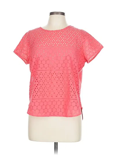 Pre-owned Joules Short Sleeve Top Pink Crew Neck Tops